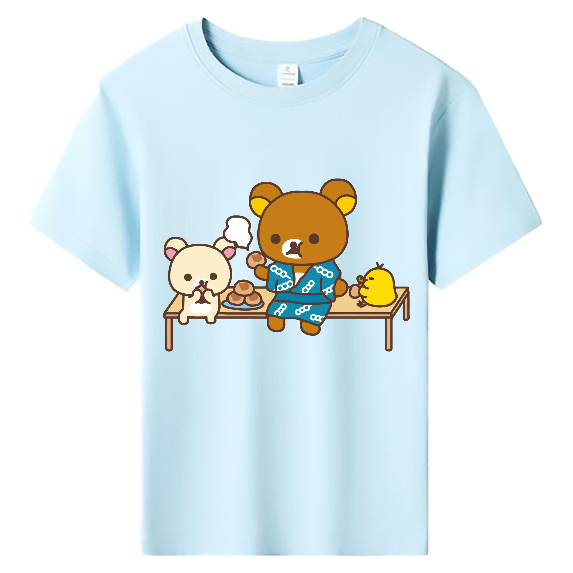 （画像用） リラックマ リラックマ キイロイトリ Rilakkuma Korilakkuma Kiiroitori 綿100％キッズTシャツ（フロントプリント）